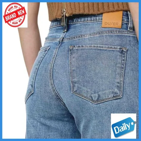 Midweight Performance Denim Wide Leg High Rise Stretch Jeans